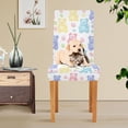thumbnail image 4 of Yayeee 4 Pack Dining Chair Covers Stretch Parson Chairs Slipcovers Seat Protector, Colorful Gummy Bears Pattern, 4 of 6