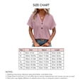 thumbnail image 6 of V Neck Tops for Women Batwing Sleeve Pure Color Fashionable Casual Breathable Button Short Sleeves Tops for Daily Office Dark Pink XL, 6 of 6