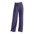 thumbnail image 7 of Stretchy High Waisted Pleated Yoga Pants For Women Wide Leg Loose Pull On Comfy Casual Work Pant, 7 of 7