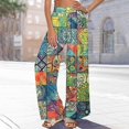 thumbnail image 6 of TMOYZQ Palazzo Pants for Women 2025, Elastic High Waisted Boho Casual Loose Wide Leg Pants Plus Size Print Baggy Lounge Trouser Pants on Clearance, 6 of 6
