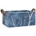 thumbnail image 2 of White Trees Winter Storage Bins with Handles Foldable Storage Baskets for Shelves Organizer Cloth Baskets, 2 of 8