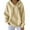 Beige, variant on Women's Solid Color Ribbed Hooded Sweatshirt, Thick Pullover with Adjustable Drawstring and Pockets, Soft Cotton Blend Casual Streetwear for Spring, Autumn and Daily Wear Beige L