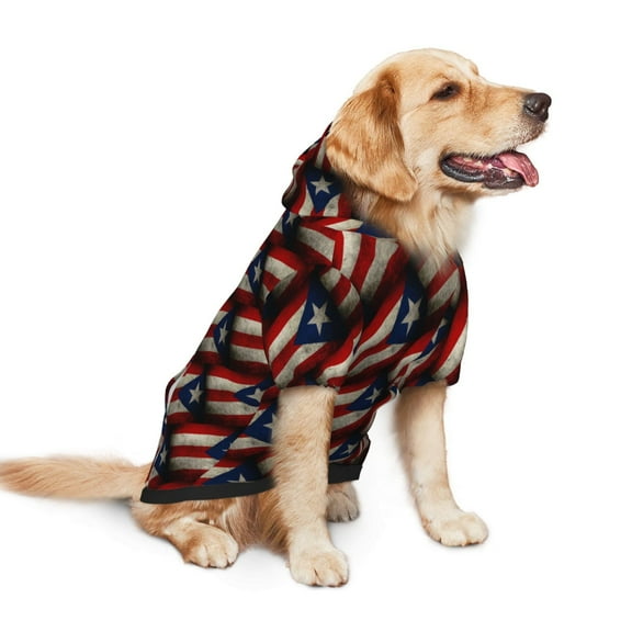 Dog Hoodie Pet Clothes Retro Puerto-Rico-Flag Sweater Sweatshirts Pullover Coat for Large Medium Dogs Small