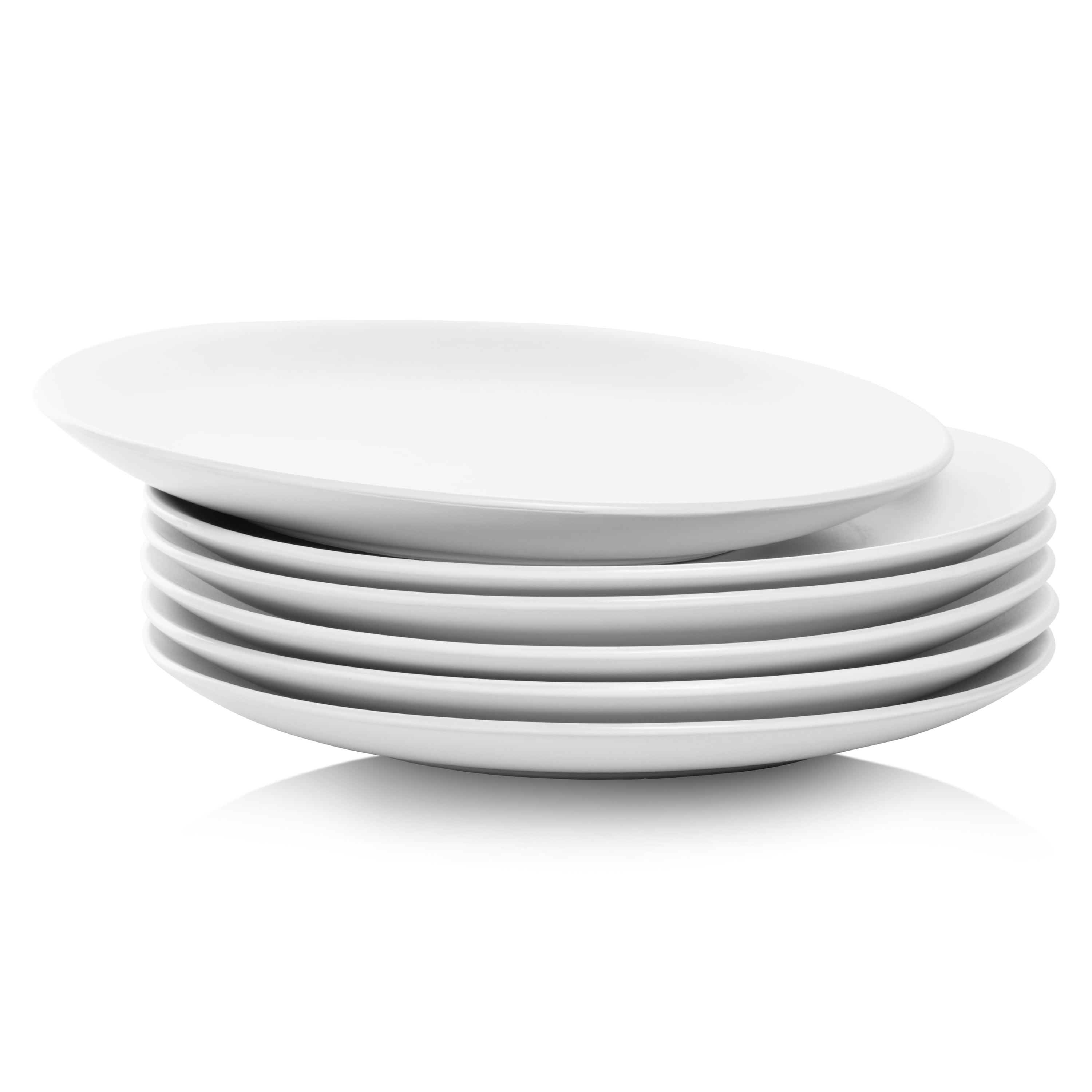 10 Strawberry Street Wazee Matte 10.5" Coupe Stoneware Dinner Plate, Set of 6, White
