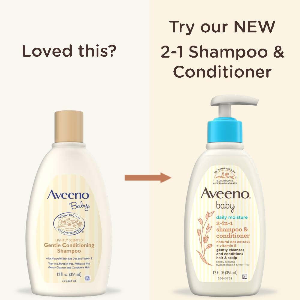 Aveeno Baby Daily Moisture 2in1 Shampoo & Conditioner, 12 fl. oz