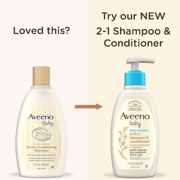 Aveeno Baby Daily Moisture 2in1 Shampoo & Conditioner, 12 fl. oz
