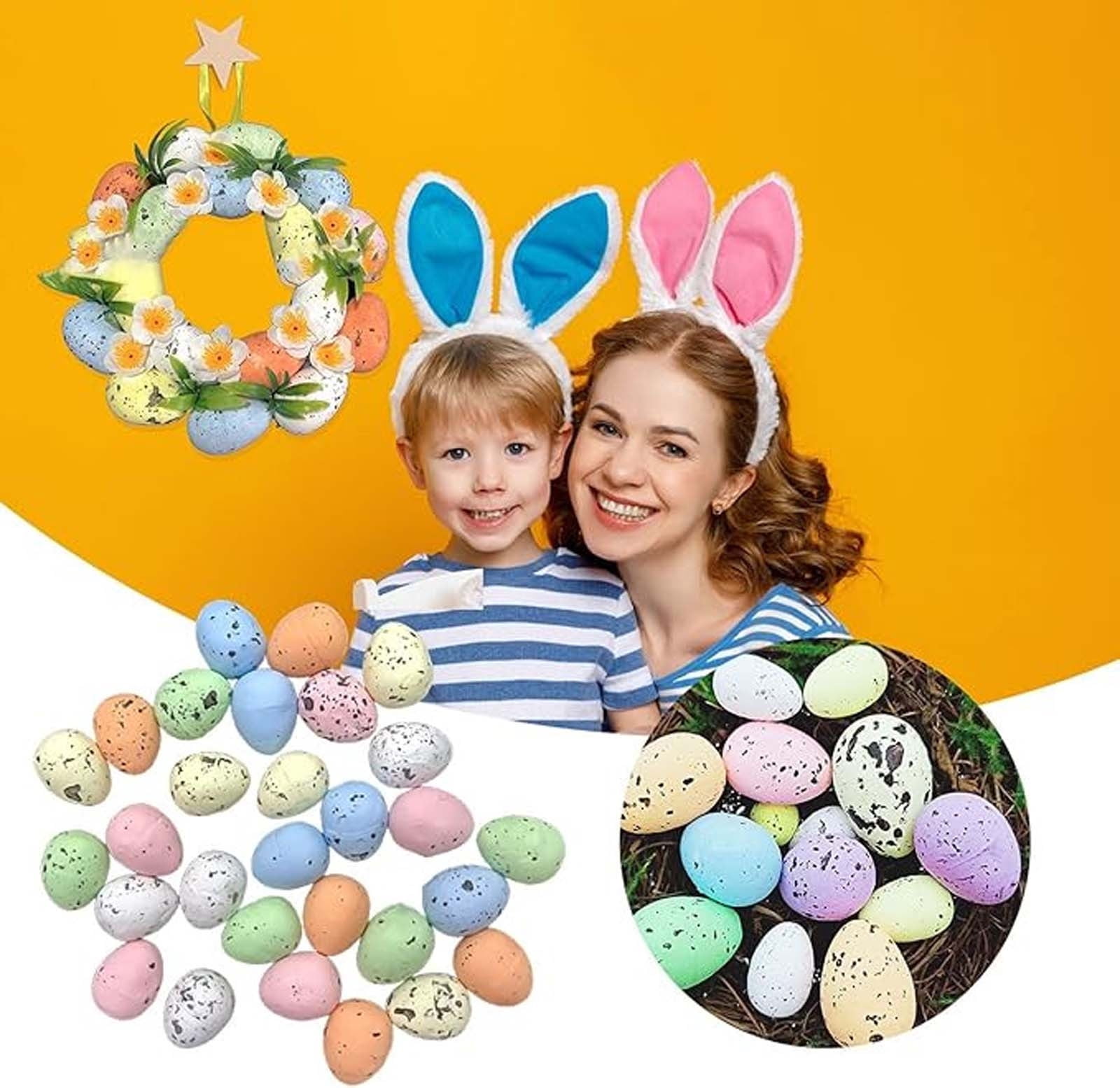 HCBY Easter Eggs Decorations, 500Pcs Speckled Multicolor Plastic Eggs, Perfect for Easter Basket Fillers Table Setting, Bulk Eggs for Party Favors Hunt DIY Crafts