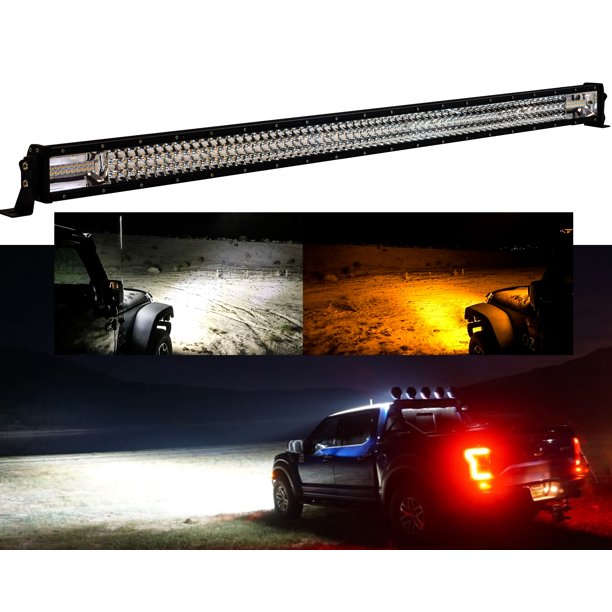 50 Amber White Dual Color Changing Led Light Bar Harness Anti Theft Security Bolt Flashing Emergency Driving Fog Spot Light Offroad Suv Truck Marine Agricultural And Heavy Equipment 12 32 Volts