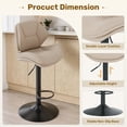 thumbnail image 4 of Hawsaiy Swivel Bar Stools Set of 4, Adjustable Height Faux Leather Bar Stools with Back, Double-Layer Upholstered Counter Height Bar Chairs for Kitchen Island, Khaki, 4 of 10