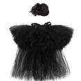 thumbnail image 4 of Falda de tul negra con cola para niñas, para fiesta de carnaval, faldas de tul esponjosas para niñas, disfraz de unicornio de Halloween para niños, conjunto de tutús para bebés pequeños, 4 of 5