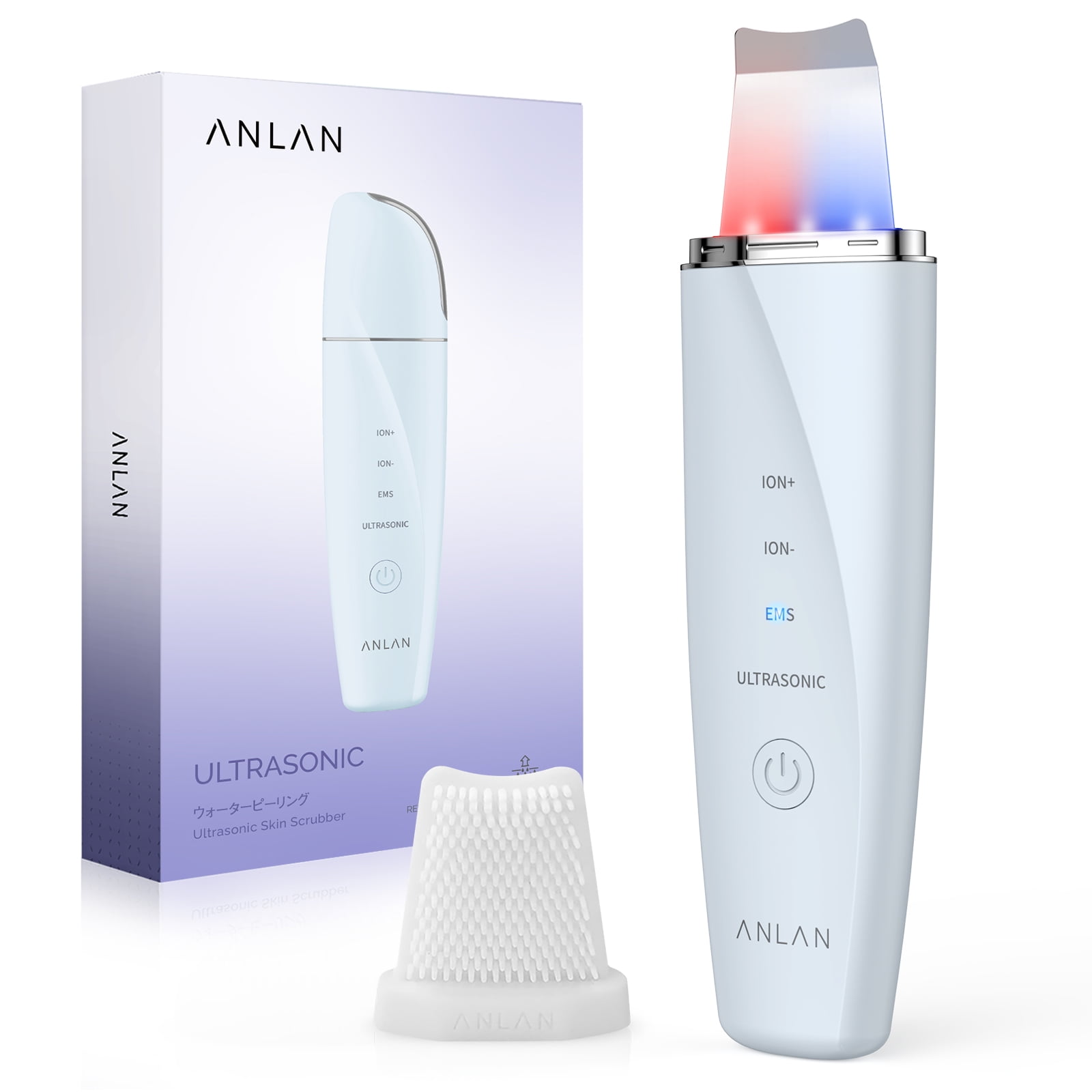 ANLAN Ultrasonic Skin Scrubber Blue Light Skin Care Deep Face Cleaning ...
