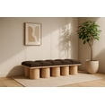 thumbnail image 2 of Meridian Furniture Pavilion Brown Boucle Fabric Bench, 2 of 9
