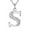 S, variant on Miyuadkai Necklaces Jewelry Pendant Necklace Zirconia Alloy Initial Letter Alphabet Phase Necklace Necklaces & Pendants Jewelry B One Size