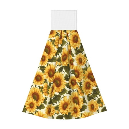

Lukts Romantic Elegant Sunflower for Coral Fleece Velcro Towel Suitable for Bathroom Kitchen Hanging Absorbent Towel Household Items