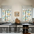 thumbnail image 4 of Colorful Small Leaves Kitchen Curtain Valance 3 Piece Set Short Curtain Sink Window Decor 36 Inch Small Window Treatment Tier 27.5x36 Length, 4 of 4