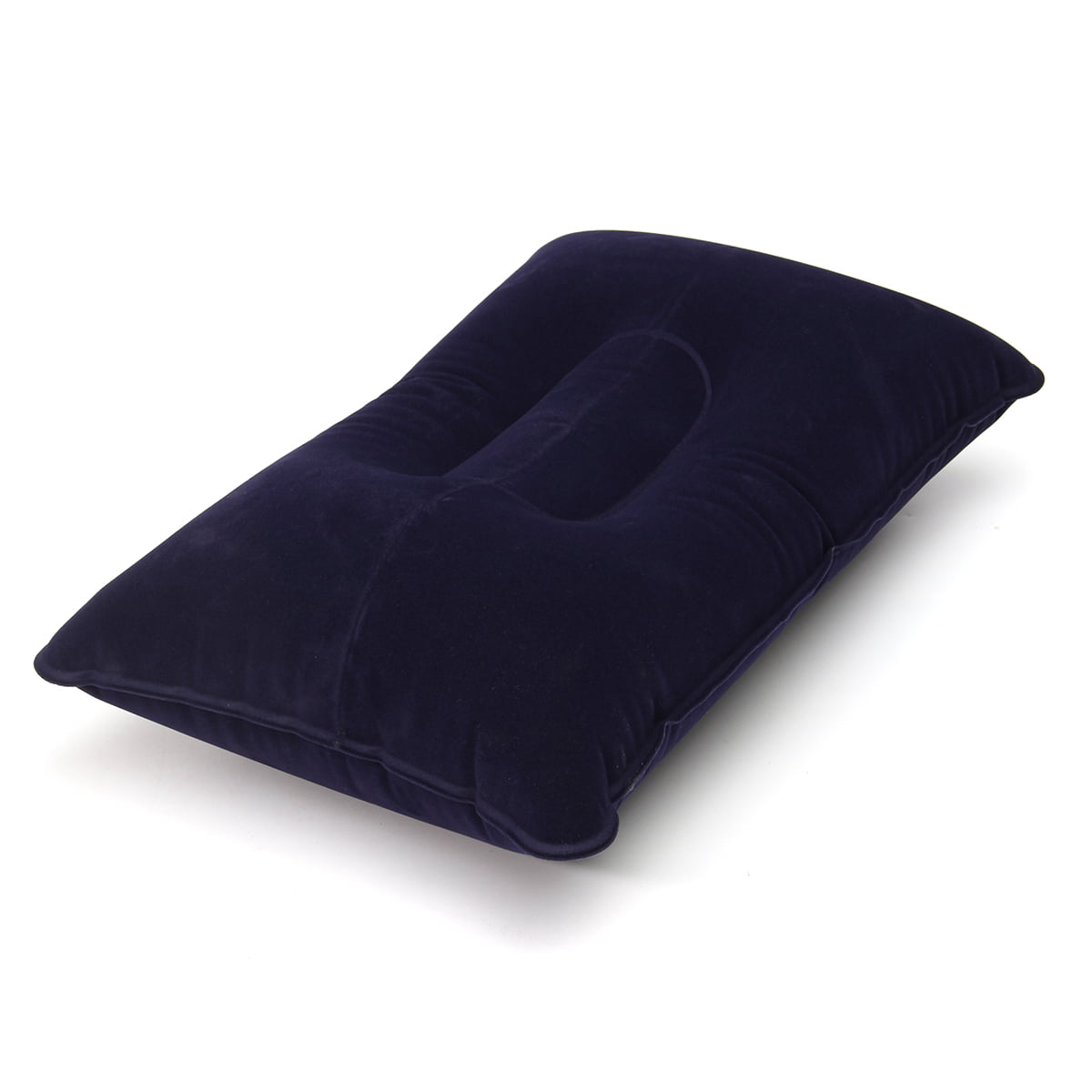 Wenjie Inflatable Pillow Comfortable Outdoor Travel Camping Home Office Sleeping Self-Inflating Portable Pillow PVC Flocking Fleece Dark Blue