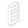 thumbnail image 6 of Furniture Of America Kunskap Wood 5 Open Shelves Bookcase in Cream Weave, 6 of 6
