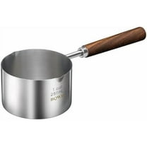 stainless steel mini pot - butter warmer, 8.5fl oz (250ml) coffee/milk warmer, mini sauce pan for coffee, ideal for seafood butter warmers,melting pot With dual spouts and wooden handle