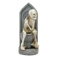 thumbnail image 3 of Rest In Peace Constipated Thinker Skeleton Sitting On Graveyard Toilet Statue, 3 of 10