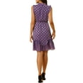 thumbnail image 4 of Allegra K Women's Metallic Dots Print Sleeveless Ruffle Cocktail Dress, 4 of 7