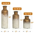 thumbnail image 6 of PARMPH Ceramic vase Set of 3 Design for Home Décor, Modern Farmhouse Vases Small Large Vintage Rusty Gold Ceramic Vase Set for Living Room Table, Mantle, Bookcases, Fireplace, Entrance Decor Floral, 6 of 8