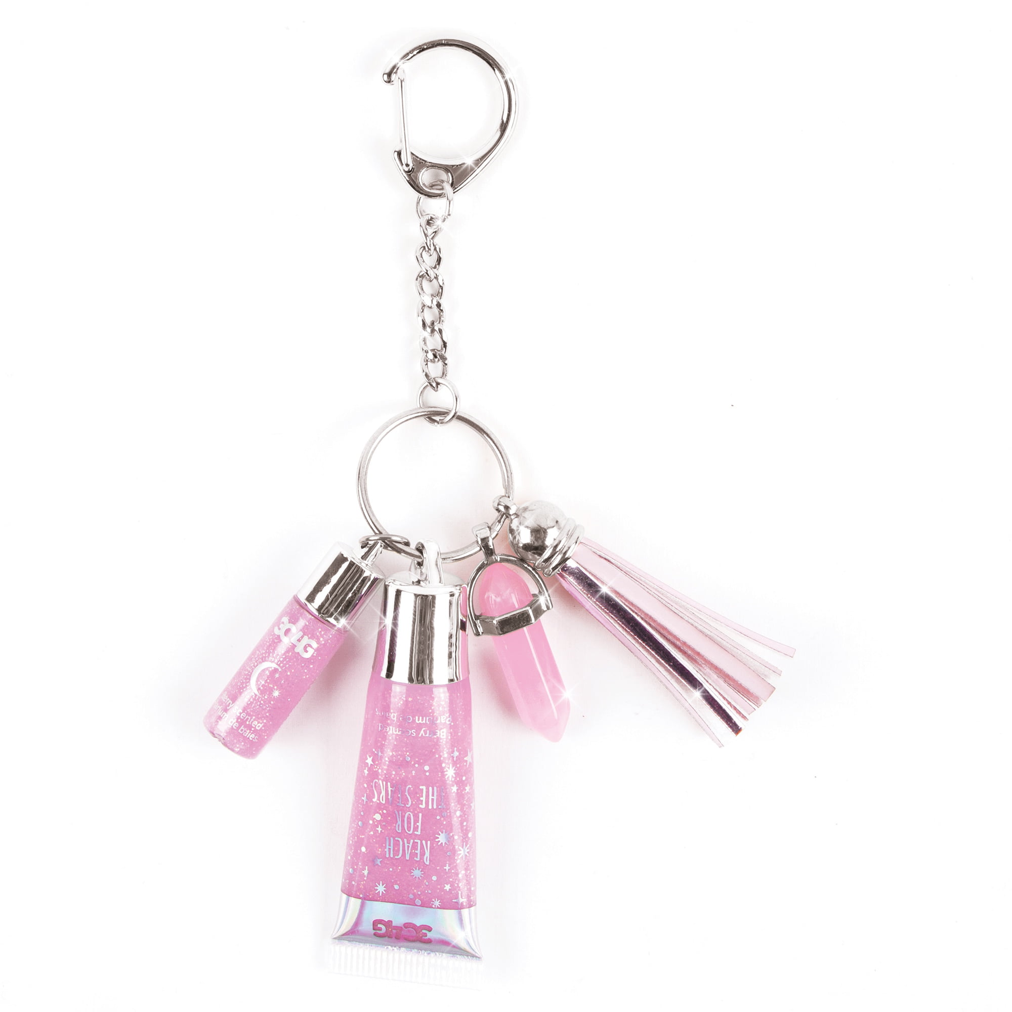 TwinkieCreationsShop Custom Lip Gloss Bundle Keychain | Bundle Keychain | Custom Resin Keychain | Pom Pom Keychain | Lip Gloss Keychain | Alphabet Keychain