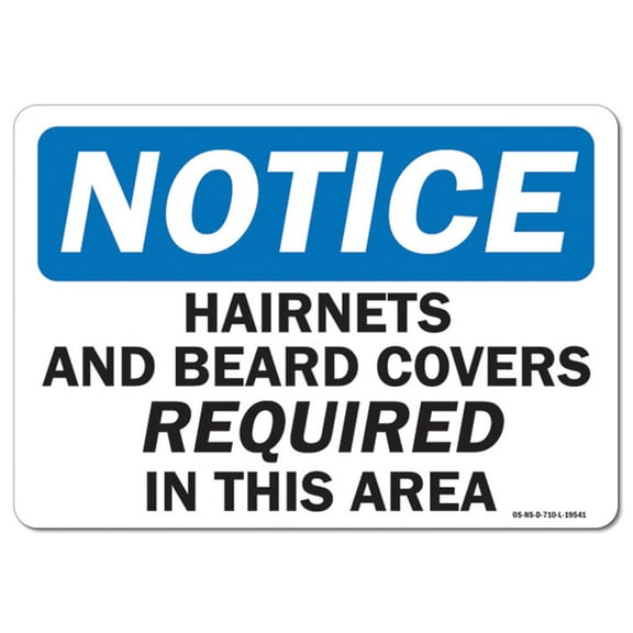OSHA Notice Decal - Hairnets and Beard Covers Required In This Area | Decal | Protect Your Business, Work Site, Warehouse |  Made in the USA
