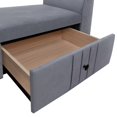thumbnail image 7 of Storage Ottoman Footrest with 2 Drawers, Upholstered Wooden Ottoman Bench for Bedroom, Fully Assembled Except Legs and Handles, Gray, 7 of 7