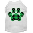 thumbnail image 3 of Pet Dog  Cat Shirt Screen Printed, "Argyle Paw Emerald Green", 3 of 8