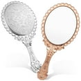 thumbnail image 1 of Miangastore 2Pcs Vintage Handheld Mirror Embossed Hand Held Mirror Makeup Mirror for Women Girls, 1 of 8