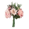 thumbnail image 2 of Ramo artificiales románticas Flores de boda Ramo de simulación de seda de champán decorativo para accesorios de fotos Decoración para el Rosado Macarena Ramo de simulación, 2 of 6