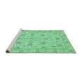 thumbnail image 2 of Ahgly Company Machine Washable Indoor Rectangle Oriental Turquoise Blue Traditional Area Rugs, 5' x 7', 2 of 4