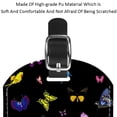 thumbnail image 4 of Square 2Pack PU Leather Butterfly Cruise Luggage Tag with Privacy Cover and Name ID Tag for Travel Handbags Backpacks Luggage Tags, 4 of 6