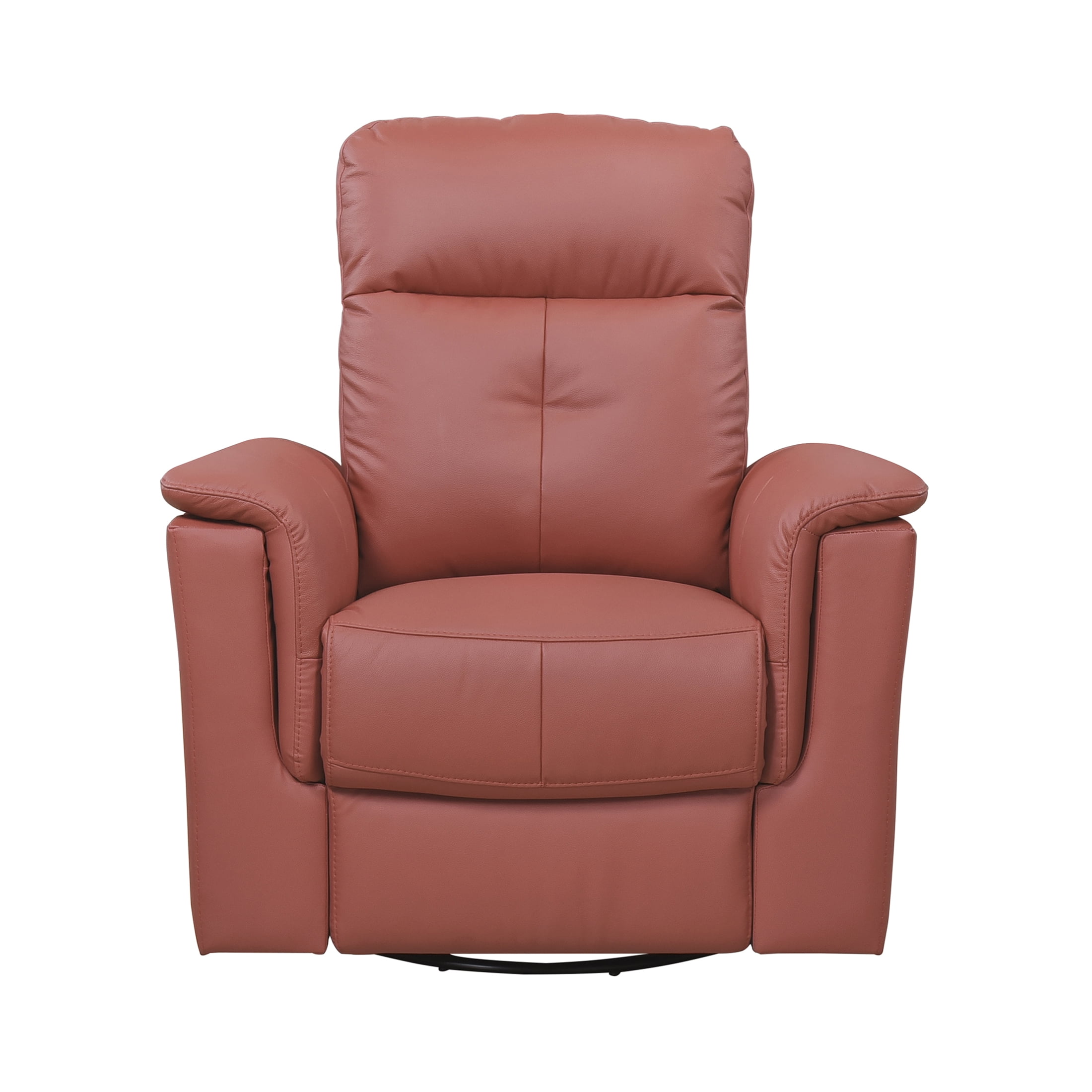 OakvillePark Willowmar Leather Match Swivel Glider Recliner Chair, Red