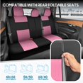 thumbnail image 4 of Juego completo de fundas para asientos de coche BDK PolyPro, rosa sobre negro, 4 of 9