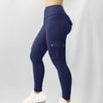 thumbnail image 2 of Women's Yoga Wide Waistband Pants - Elastic High Waist, Multiple Pockets, Nylon-Spandex Blend, Active Bottoms for Sports/Casual, 2 of 6