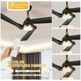 thumbnail image 5 of DWVO 52in Black Ceiling Fans with Light and Remote, Dimmable Fanlight for Indoor Outdoor, Light Fan with Memory Function, 3 Blades, 5 of 10