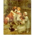 thumbnail image 1 of Ceramic Tile Mural-Arthur John Elsley Children Painting 2. 17" w x 21.25" h using (20) 4.25 x 4.25 ceramic tiles, 1 of 3
