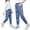 Blue, variant on Akiihool Wide Leg Jeans for Girls Kids Girls Jeans Washed Elastic Waist Baggy Wide Leg Jeans (Blue,10-11 Years)