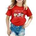 thumbnail image 1 of TZEWGL Cute Shirt For Infnat Solid Color Letter Printed Round Neck Short Sleeved Clothes For Kids size 3-4T, 1 of 4