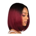 thumbnail image 1 of peluca pelo corto liso negro degradado rojo vino fiesta diaria peluca mujer natural como cabello real-Negro degradado rojo vino, 1 of 5