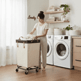 thumbnail image 5 of StorageWorks 160L Laundry Basket with Wheels, Large Rolling Hampers for Clothing Organizer, Dirty Clothes Basket for Hotel, Home, Closet, Dorm, Beige, 5 of 9