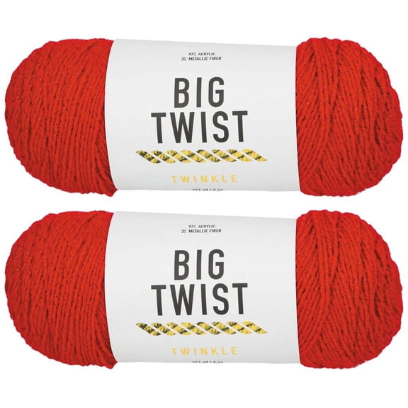 Fun Express Red Twinkle Medium Weight Acrylic Yarn - 2 Skeins