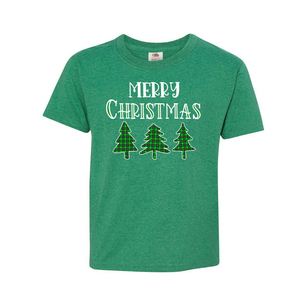 INKtastic Inktastic Merry Christmas Green Plaid Christmas Trees Child