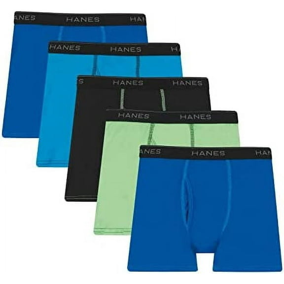 Hanes Boys 8-20 Tagless Boxer Briefs, 5-Pack(Assorted  Medium)