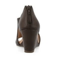 thumbnail image 4 of Journee Womens Aretha Back Heel Zip Peep Toe Wedge Sandals, Widths Available, 4 of 10