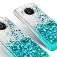 thumbnail image 4 of Nokia X100 Liquid Glitter Case Cover with Tempered Glass for Phone Case for Nokia X100 - Clear/Teal, 4 of 5