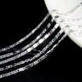 thumbnail image 3 of K-KED Bulk 925 Silver Flat Link Chain Necklace Fashion Delicate Jewelry for Pendant 16"-30"-22"-1pc, 3 of 8
