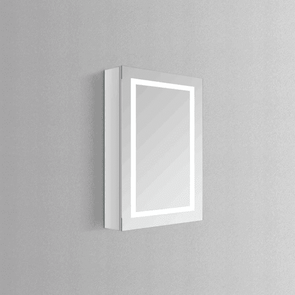 Modern Mirrors Oberon Illuminated Cabinet Vanity Mirror with 5x Magnifying Inner Cabinet Mirror Door