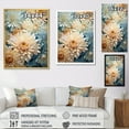 thumbnail image 4 of Designart "Elegance Of Blue And White Mum Flowers" Mums Floater Framed Canvas Prints, 4 of 5